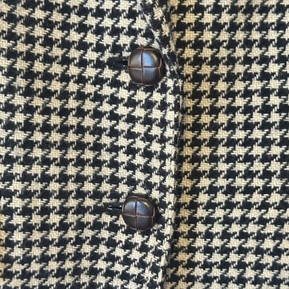 J.Crew Women’s Houndstooth Wool Blend Blazer Jacket Size 0 Black Cream Fall 2013 - Picture 5 of 10